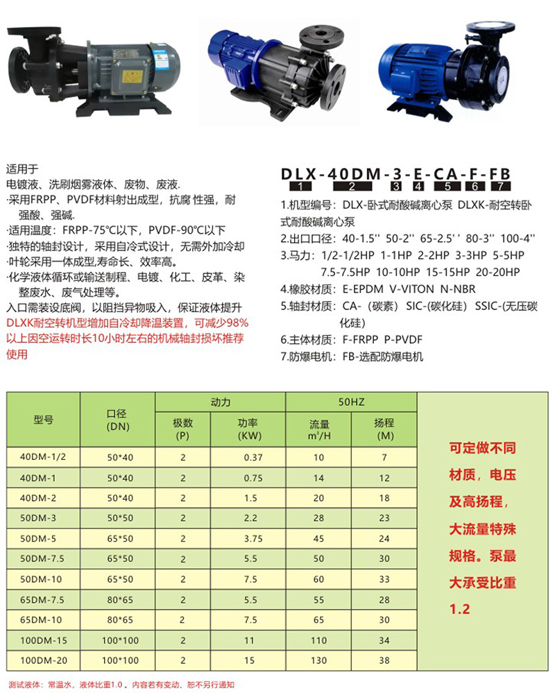 DLX卧式耐酸碱榴莲视频色版官网/DLXK耐空转卧式耐酸碱榴莲视频色版官网